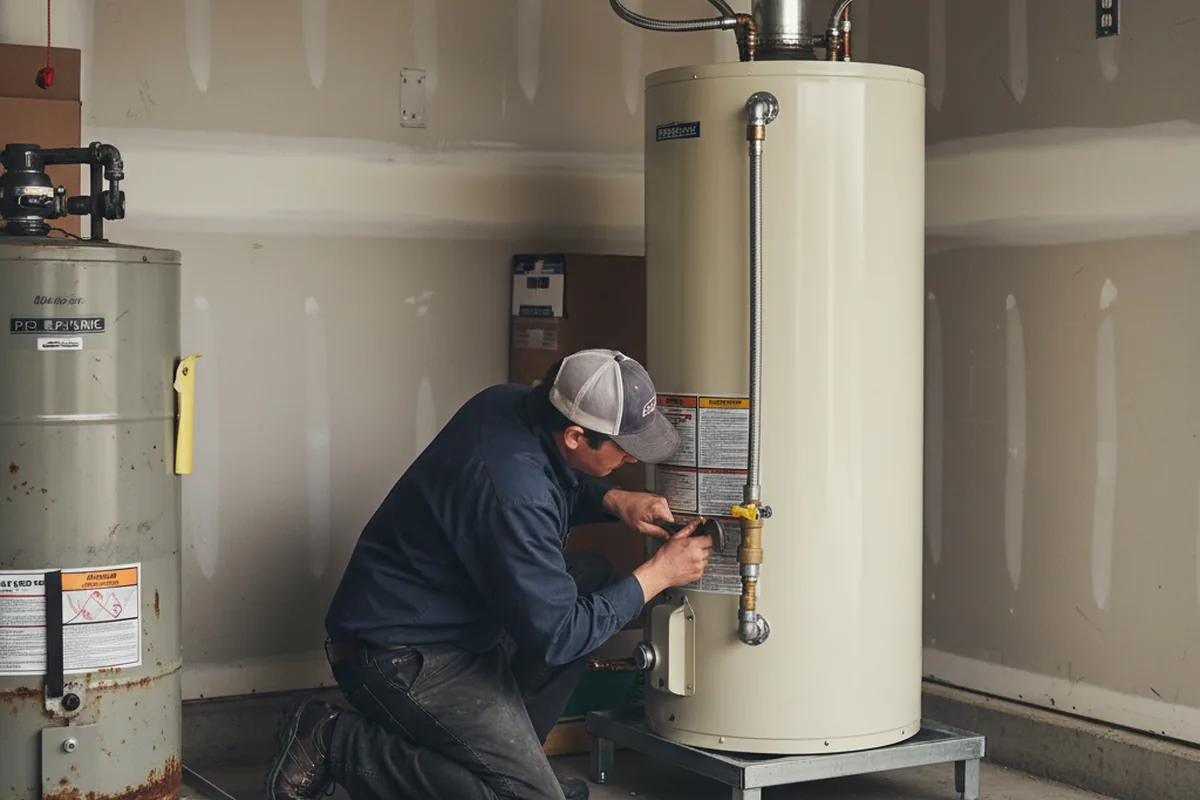 Water heater and shutoff valve replacement in Delphi Falls
